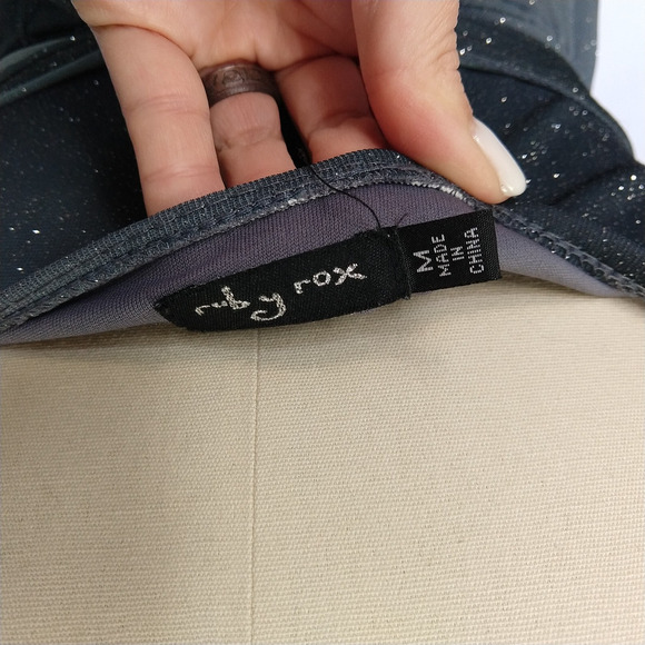 Ruby Rox Vintage Y2K Fit & Flare Dress Size M Gray Silver Metallic Whimsygoth - Picture 7 of 8